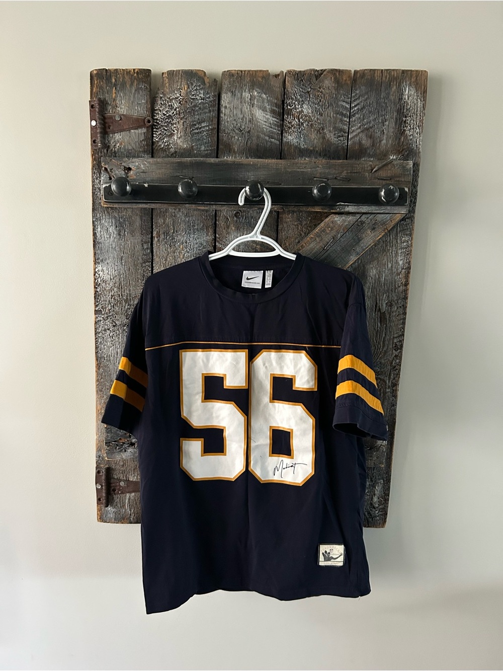 Nike Men’s Navy Football Jersey with Yellow Accents
